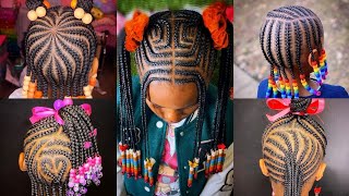 🔥New Look Kids Cornrow Hairstyle Ideas In 2024  Party Braids Ideas For Little Girls 💯 [upl. by Amandi]