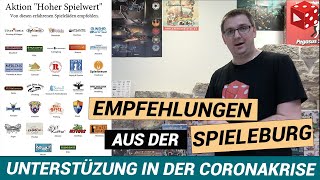 Hilfe in der Coronakrise Aktion quotHoher Spielwertquot  Empfehlenswerte Spiele aus der Spieleburg [upl. by Yengac]