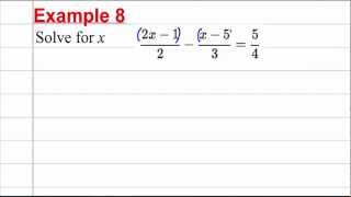 GCSE Maths Revision  Solving linear Equations 2 Involving fractions [upl. by Eremihc]