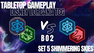 Emerald Sapphire vs Ruby Sapphire Disney Lorcana TCG Match Best of 2 Gameplay Tabletop Set 5 Meta [upl. by Ydissak]