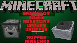 Dropper  Hopper MineCart  Minecraft Redstone Update  Features Snapshot 13W03 [upl. by Ynatil]