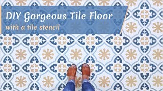 How To Easily Stencil a Tile Floor Like a Professional [upl. by Ayanet]