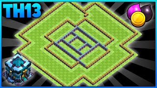 Diseño de Aldea FARMINGHÍBRIDA para Ayuntamiento 13 TH13 con LINK  2023  Clash Of Clans [upl. by Rhody]