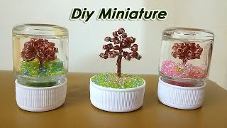 Diy Miniature Copper Wire Tree In A Paint bottle  Empty Paint Bottle Craft  Best Out Of Waste [upl. by Lorene869]