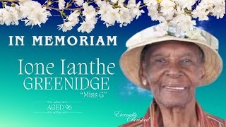 A Celebration of Life  Ione Ianthe Greenidge [upl. by Akelahs]