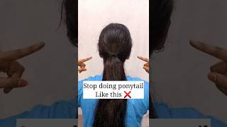 Easy high ponytail hairstyle hack hack hairstyle ponytails hairtutorial short viral [upl. by Toma]