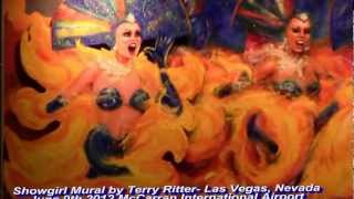 Vegas Showgirl Art  Folies Mural CeremonyDenise Rapuano June 9 2012 [upl. by Duwad]