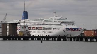 MV Oriana final cruise departure from Southampton [upl. by Ynwat]