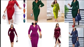 New Designs women pearls Beaded Gigot sleeve Bodycon Dress [upl. by Melak]