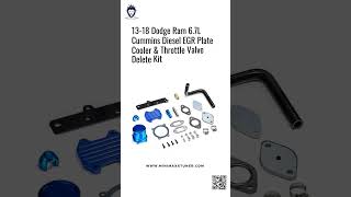 Private 1318 Dodge Ram 67L Cummins Diesel EGR Plate Cooler amp Throttle Valve Delete Kit [upl. by Drawets]