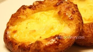 Pastry Cream Custard Danish Pockets Recipe  Video Culinary [upl. by Hamilton39]