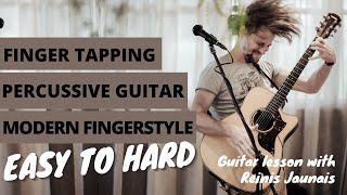 Guitar Lesson EASY Finger Tapping amp Percussive Acoustic Guitar [upl. by Nnaul95]