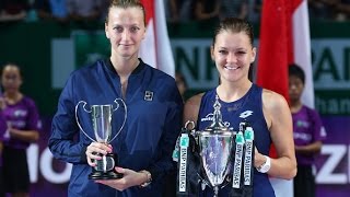 Agnieszka Radwanska and Petra Kvitova Final  2015 WTA Finals Highlights [upl. by Toinette]