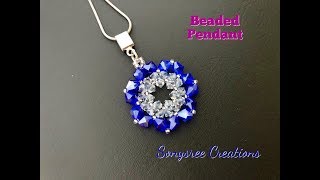 Bicone Beaded Pendant Quick and Easy Project 💞 [upl. by Llohcin]