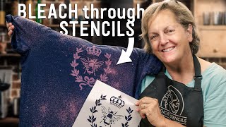 How to Use Stencils and Bleach on TShirts  French Butterfly Design [upl. by Shuma328]