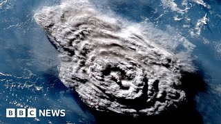 Tonga volcano eruption felt in Atlantic Ocean seafloor on other side of world  BBC News [upl. by Frederiksen]