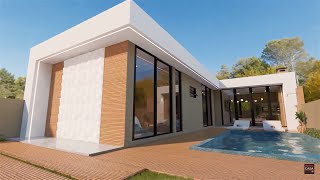 SMALL HOUSE  simple house design  Lshaped house [upl. by Akeem]