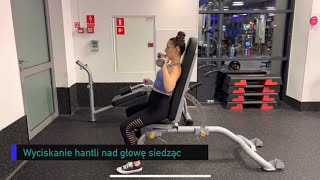 Wyciskanie hantli nad głowę siedząc  Seated Dumbbell Press  barki [upl. by Adnirod]