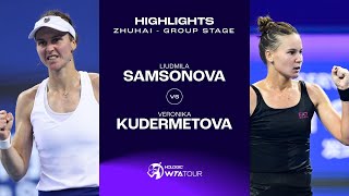 Liudmila Samsonova vs Veronika Kudermetova  2023 Zhuhai Group Stage  WTA Match Highlights [upl. by Clarkin]