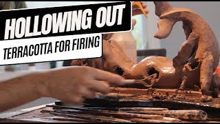 How to Hollow a terracotta sculpture for firing [upl. by Halilahk551]