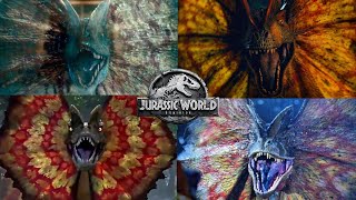 Every Dilophosaurus Variation In The Jurassic Park Franchise  Dominion Trailer Appearance [upl. by Rorke]