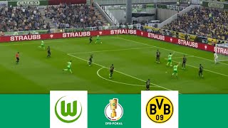 Wolfsburg vs Dortmund 10  DFB Pokal 2024  Match Highlights  Video Game Simulation [upl. by Mulac]