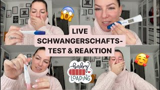 ♡ LIVE SCHWANGERSCHAFTSTEST amp REAKTION Nach 10 Monate KiWu amp 3 Tage vor Periode ♡ [upl. by Anitnas]