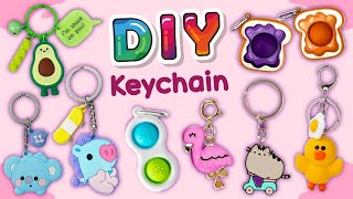 12 DIY KEYCHAIN IDEAS  How To Make Cute Key Chains  Donut Notebook Keychains and more [upl. by Potash]