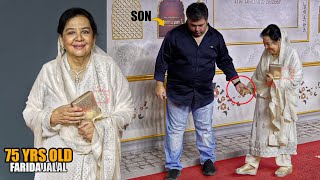 75yrs Old FARIDA JALAL with son arrives at Heeramandi Premiere  माशाअल्लाह कितनी खूबसूरत लग रही है [upl. by Laicram737]