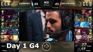 Rainbow7 vs Kaos Latin Gamers  Day 1 LoL MSI 2018 PlayIn Group Stage  R7 vs KLG [upl. by Sirred]