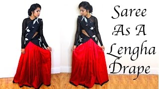 How to Drape a Saree into a Lehengha  Half Saree Tutorial  Thuri Makeup [upl. by Noryt948]