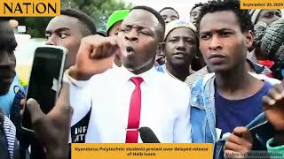 Nyandarua Polytechnic students protest over delayed release of Helb loans [upl. by Philipson119]