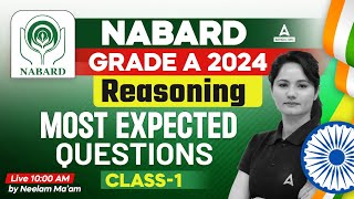 NABARD Grade A 2024  NABARD Grade A Reasoning Most Expected Questions 1  Reasoning By Neelam Mam [upl. by Mathew]