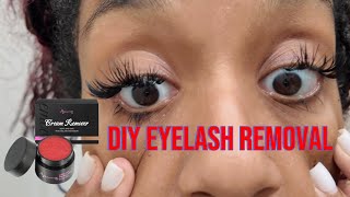 Removing My Eyelash Extensions At Home  DIY [upl. by Akkahs172]