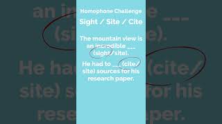 Homophone Challenge Test Your English Skills SightSiteCite [upl. by Tabber]