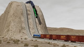 BeamNGdrive  Trains vs Hill Climb Crashes 16  BeamNG High Speed [upl. by Redienhcs]