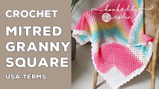 How to Crochet a Mitred Mitered Granny Square 3D Optical Illusion Crochet Square [upl. by Tavey]