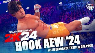 WWE 2K24 Hook AEW w Entrance Theme amp GFX Pack  New WWE 2K24 Mods [upl. by Nomal]