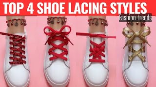 Top 4 Shoes lace styles  Shoes less style  Shoe lacing styles P171123 shoelaces lacing [upl. by Larine544]