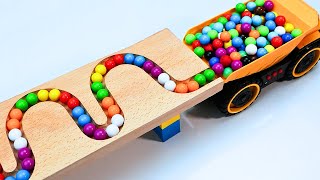 🔴 Marble Run ASMR Race ☆ HABA Slope amp Dump Truck Excavator Ambulance Forklift Garbage Truck Tractors [upl. by Gemmell]