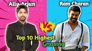 Allu Arjun vs Ram Charan Top 10 Highest Grossing Movies Comparison 🤯 [upl. by Stockton997]