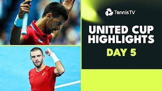 Djokovic vs Lehecka Coric vs Griekspoor TsitsipasSakkari Play  United Cup 2024 Day 5 Highlights [upl. by Ethyl]