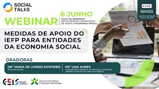 WEBINAR quotMedidas de Apoio do IEFP para Entidades da Economia Social” [upl. by Negem597]