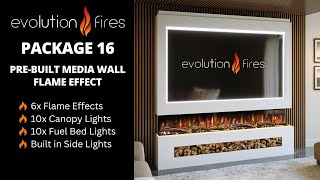 Evolution Fires PreBuilt Media Wall Package 16 Flame Effect [upl. by Alimaj679]