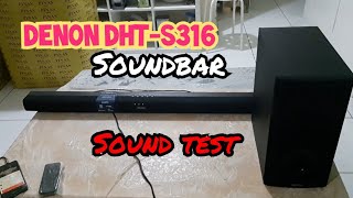 Denon DHTS316 Home Theater SoundBar  Sound Test [upl. by Atinav]