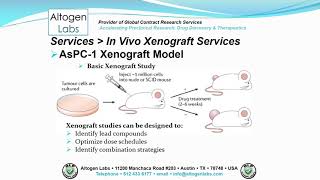 Altogen Labs AsPC1 Xenograft Service Pancreatic Cancer [upl. by Ahsan]