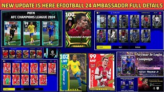 eFootball 2024 Changes And Ambassador Club Packs Rating Upgrade [upl. by Ronna]