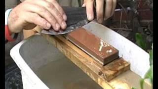 Knife sharpening with King Japanese Water Stones [upl. by Ecirahc]