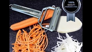 Firstchefpro Ultra Sharp Dual Julienne Peeler amp Vegetable Peeler [upl. by Leboff176]