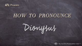 How to Pronounce Dionysus Real Life Examples [upl. by Gardie]